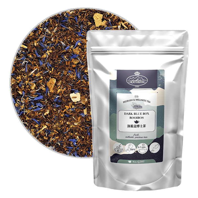 Dark Blue Box Rooibos 100g Loose Leaf Pouch