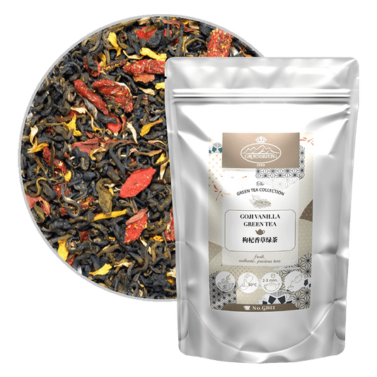 Goji Vanilla Green Tea 100g Loose Leaf Pouch