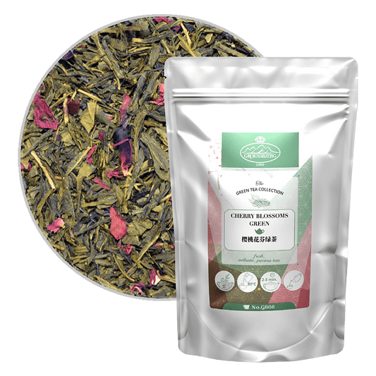 Cherry Blossoms Green 100g Loose Leaf Pouch