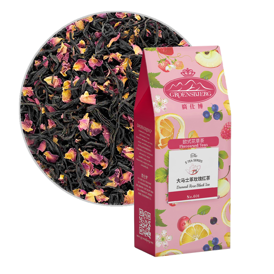 Damask Rose Black 50g Pouch Box with Loose Tea