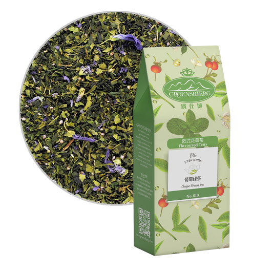 Grape Green Tea 60g Pouch Box with Loose Tea