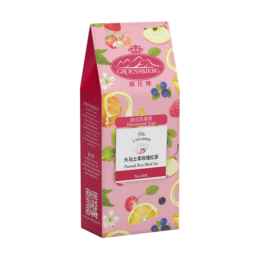 Damask Rose Black 37.5g Pouch Box with Teabags