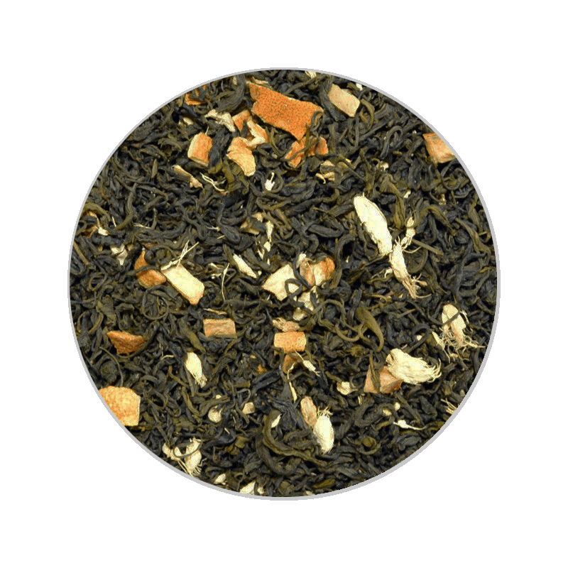 Lemon Ginger Green 60g Pouch Box with Loose Tea